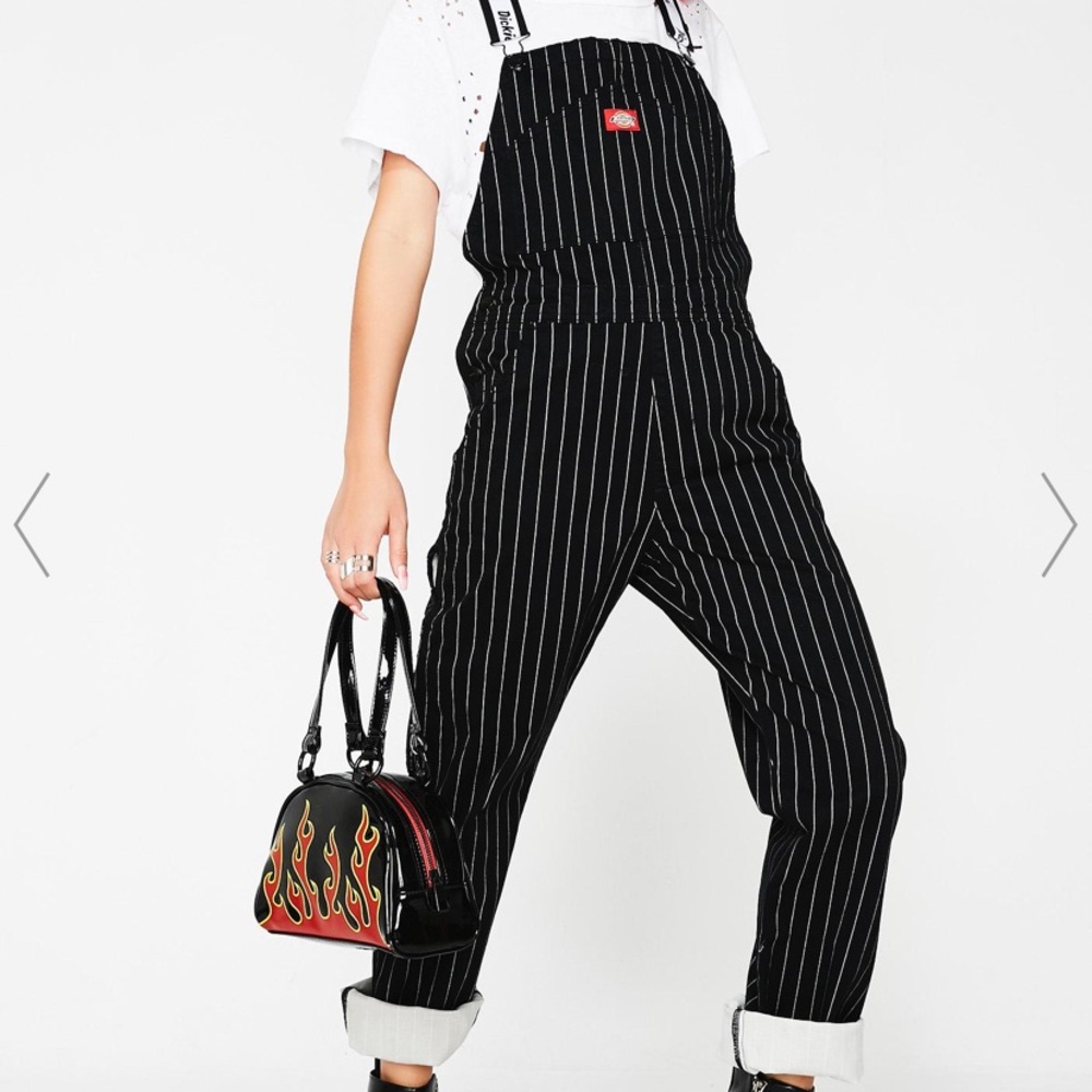 Dickies striped overalls